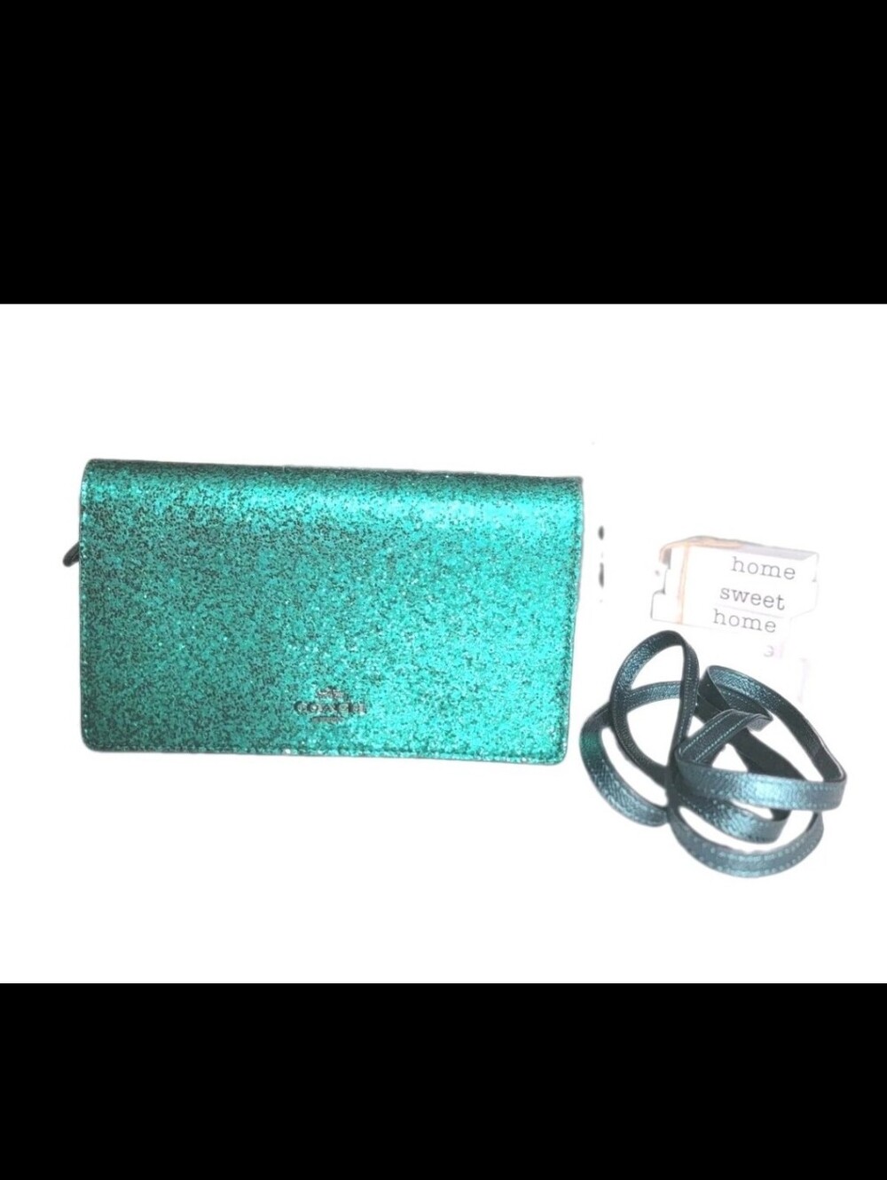 Coach Hayden Emerald Green Glitter Crossbody Clutch - Wizard of Oz - With Box